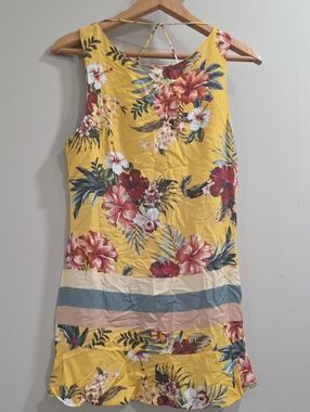 Yellow Floral Sleeveless Summer Top